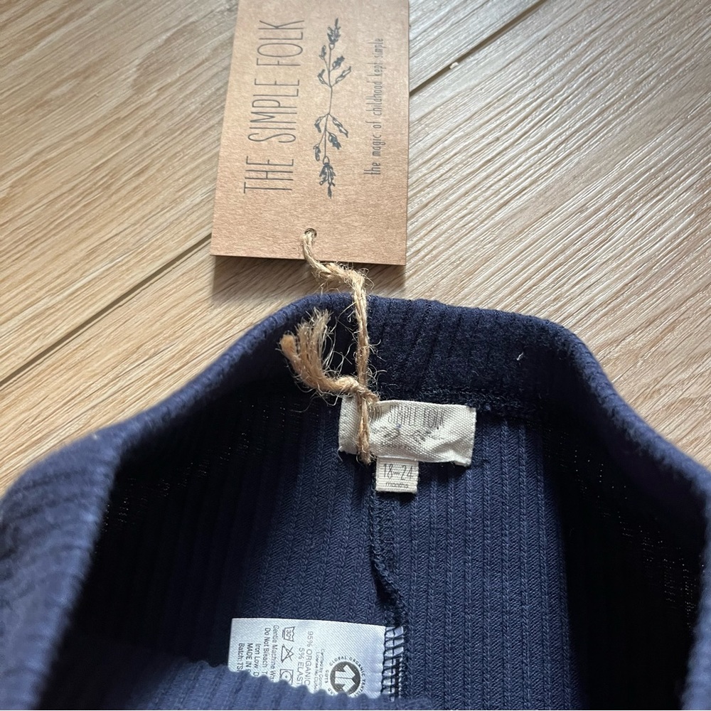 The Simple Folk NWT Baby Ribbed Indigo Blue Leggings - Picture 2 of 8